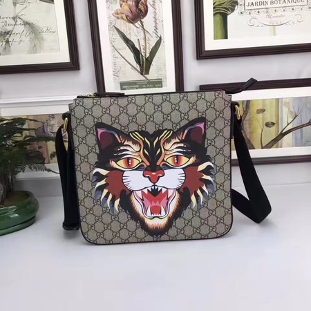 Gucci Tiger GG Supreme Messenger Bag 406408 Brown