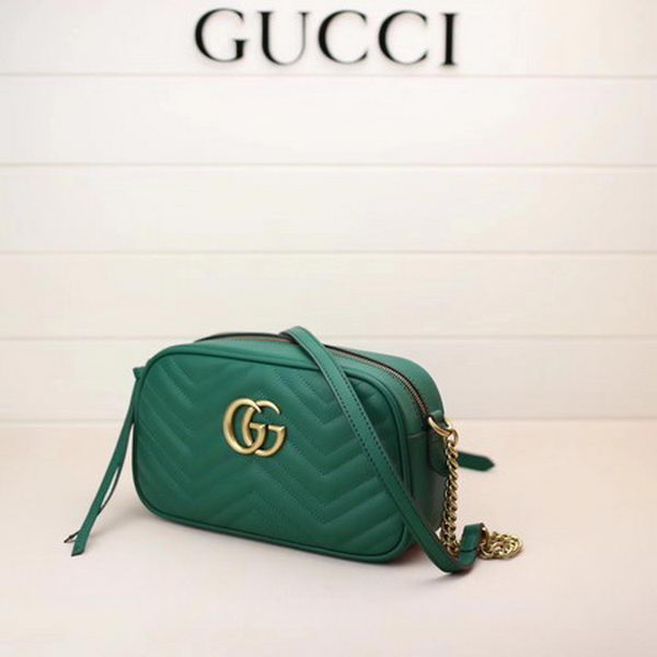 Gucci GG Marmont Matelasse Shoulder Bag 447632 Green