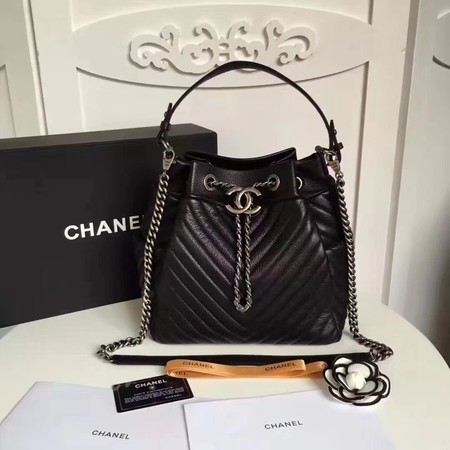 Chanel Original Sheepskin Leather Tote Bag 3696 Black