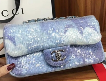 Chanel Flap Original Lambskin Leather Shoulder Bag 57433 blue