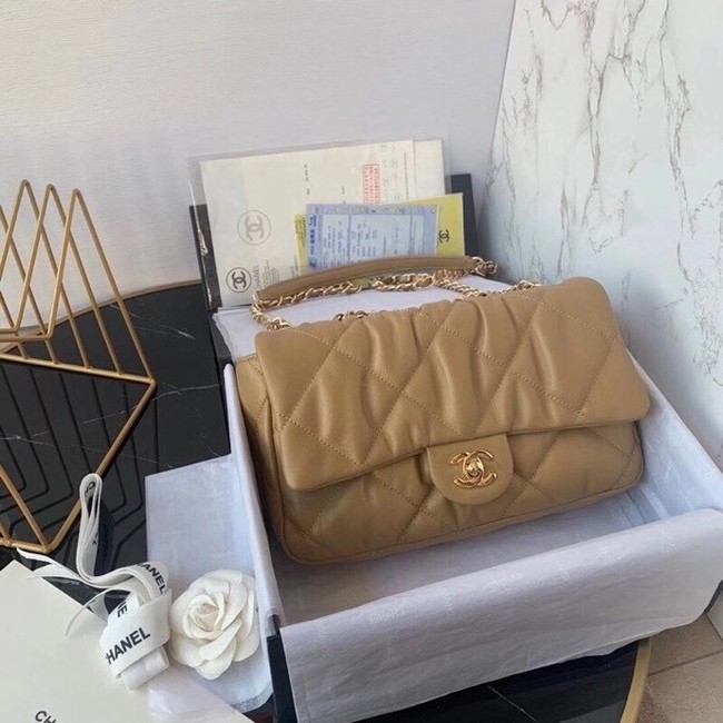 Chanel flap bag Calfskin & Gold-Tone Metal AS2231 brown
