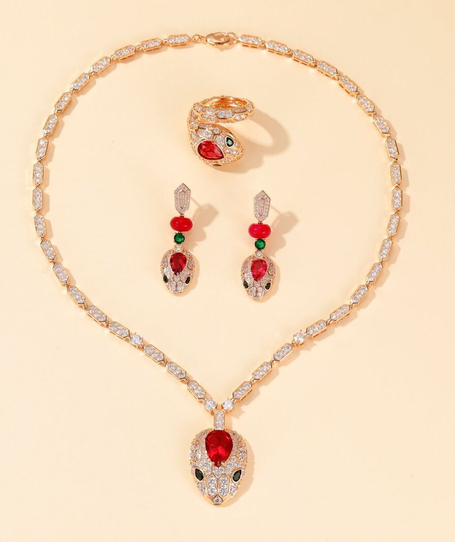 BVLGARI Necklace & Earrings &Ring One Set BNE11241