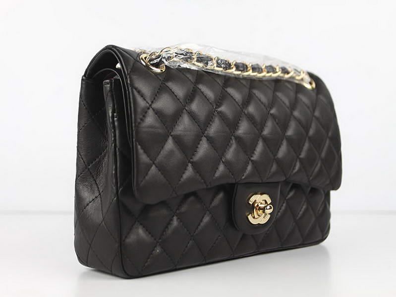 Chanel 2.55 Series Original Leather Flap Bag A01112 Black Golden