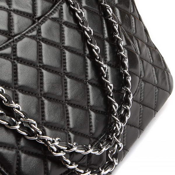 Chanel Jumbo Bags 2126 Black Leather Silver Hardware