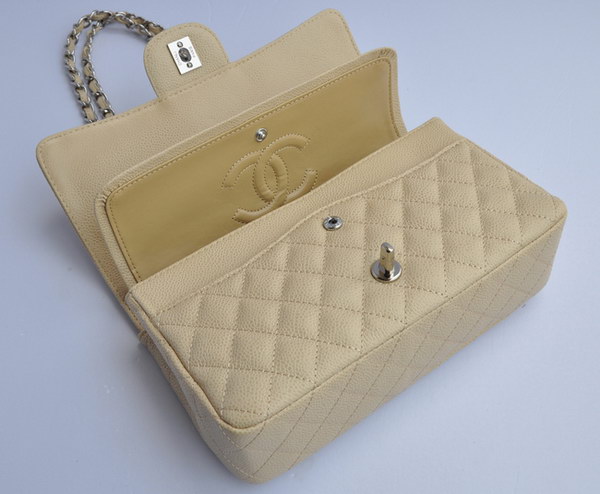 Chanel 2.55 Quilted Flap Bag 1112 Beige with Silver Hardware