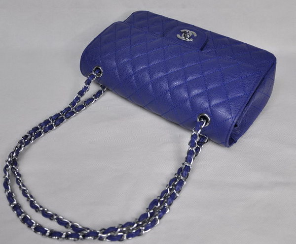 Chanel 2.55 Quilted Flap Bag 1112 Blue with Silver Hardware