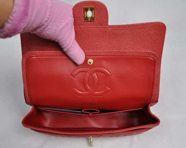 Chanel 2.55 Quilted Flap Bag 1112 Red with Gold Hardware