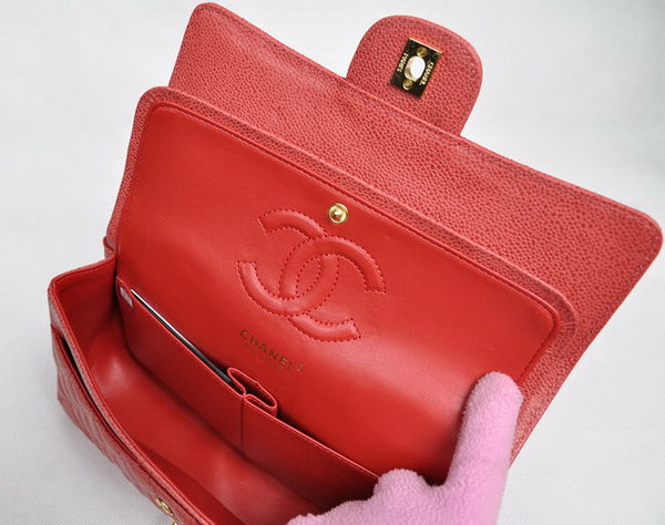 Chanel 2.55 Quilted Flap Bag 1112 Red with Gold Hardware