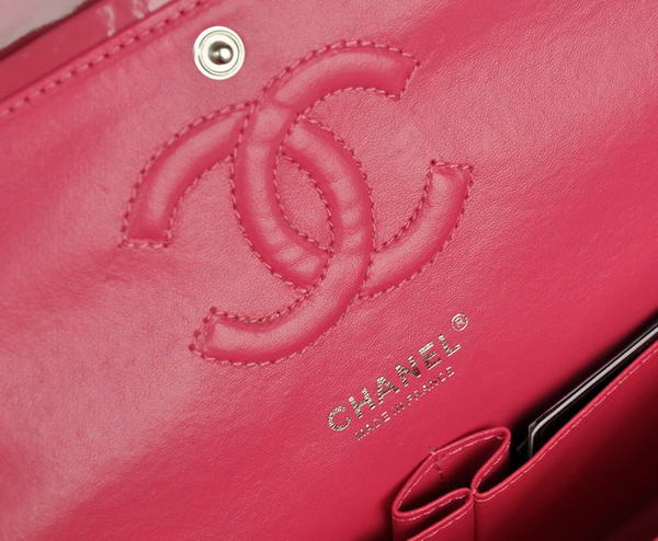 Cheap Chanel 2.55 Series Flap Bag 1112 Peach Patent Leather Silver Hardware