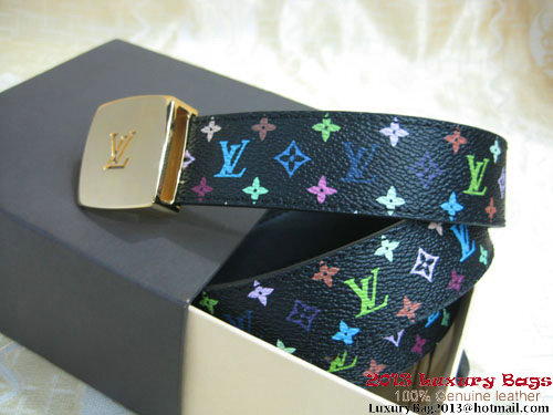 Louis Vuitton Monogram Multicolore Reversible Belt M6890U Black