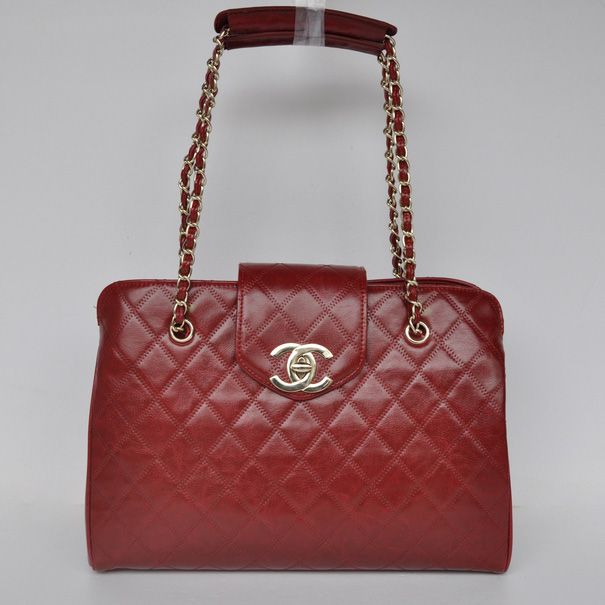 2014 New Chanel Clafskin borsa di cuoio 67.198 giuggiola rosso