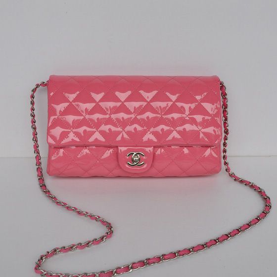 Chanel Flap bag A58036 Peach Pelle con hardware Argento