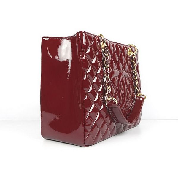 Chanel Maroon Patent Leather Handbags 50995 hardware oro