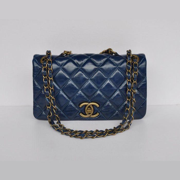 Chanel A67128 Blu royal brillante Classic Leather Flap Borse