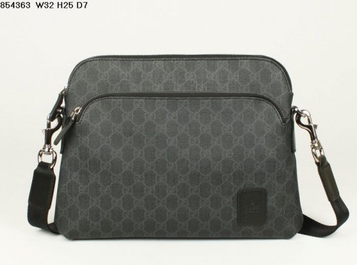 Gucci New Media Canvas Messenger Bag Black 854.363
