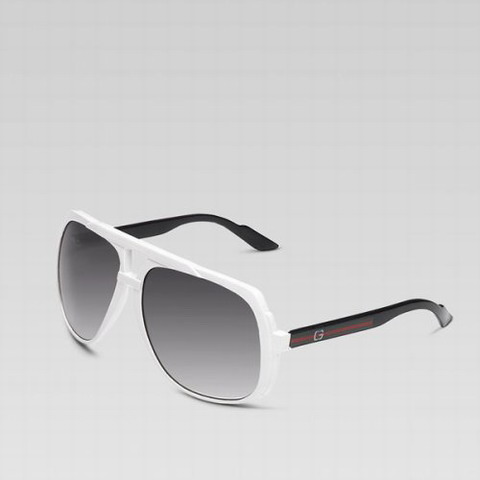 Gucci occhiali da sole aviator con dettaglio G 238122 in Bianco