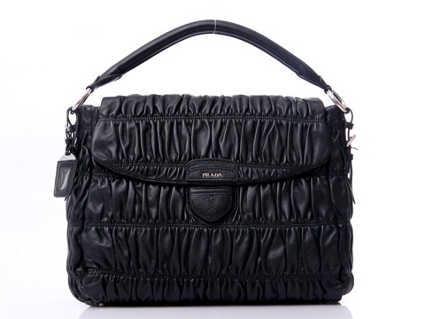 2013 Miglior Prada Gaufre Nappa Leather Hobo BR4732 in Black