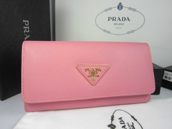 2013 Prada Portafoglio Saffiano in pell 0512 in rosa