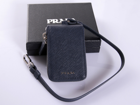 Prada Name Tag-Key Caso 2M1382 in Royalblue Saffiano Leather